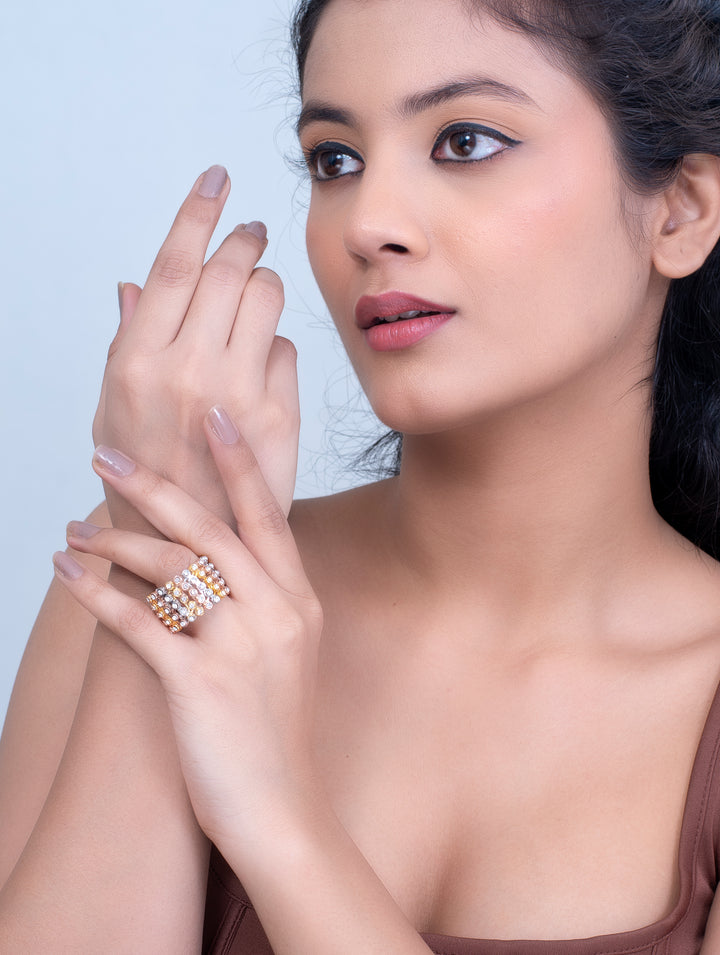 Stunning Dual-Tone Ring Bracelet | Versatile Convertible Jewelry