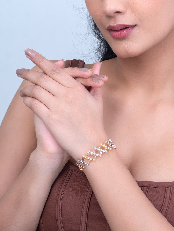 Stunning Dual-Tone Ring Bracelet | Versatile Convertible Jewelry