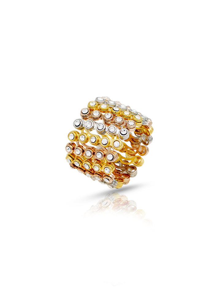 Stunning Dual-Tone Ring Bracelet | Versatile Convertible Jewelry