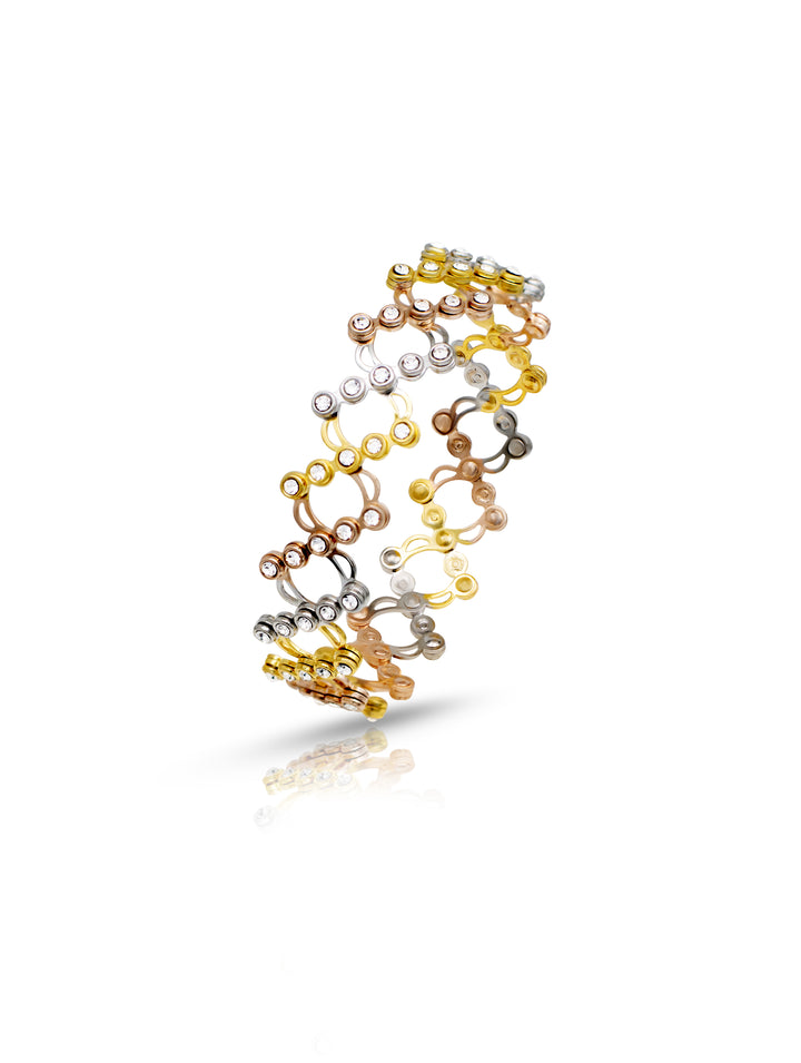 Stunning Dual-Tone Ring Bracelet | Versatile Convertible Jewelry